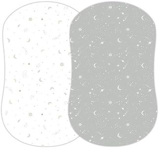 Baby Bassinet Sheets for Boy, Girl (Galaxy, Moon and Stars) 2-Pack - Fitted Bedside Bassinet Sheets - Buttery Soft Cotton Blend for Standard Bassinet Mattress Pad - Compatible with Halo Bassinest