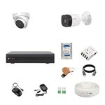 CP PLUS 4 Channel DVR + 5MP 1 Dome & 1 Bullet Cameras with Audio Recording (Day/Night Vision) + 500GB HDD + Copper Cable Roll (1+3) + CLOCITE 4 CH Power Supply + BNC & DC Full Combo Kit