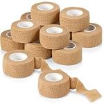 Self Adhesive Bandages - 1" x 5 Yards Per Roll - Pack of 12 Rolls, Elastic Self Adherent Cohesive Wrap First Aid Tape for Sprain Swelling and Soreness on Wrist and Ankle
