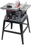 PioneerWorks Table Saw 10 Inch, 15Amp Portable Benchtop Jobsite Table Saw, 5000RPM Table Saw for Jobsite, with Stand, Push Stick, Fench for Woodworking, 90°Cross Cut & 0-45°Bevel Cut