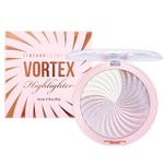 TINTARK 4 inch Supersize Vortex Highlighter Palette for Face Body Cheek,Ultra Shimmer Sparkle Compact,Talc Free,Glow Metallic Glitter Brighten Illuminator,Pink Pearl Powder,Rose Gold,Peach,Champagne