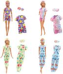 Festfun 4 Set Doll Clothes and Accessories 4 Pajamas Eye Mask Sleeping Clothes Set for 11.5 inch Doll