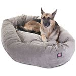 Majestic Pet 52-Inch Vintage Micro-Velvet Bagel Dog Bed