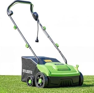 STEELITE 13" Artificial Turf Sweeper, 10 Amp Lawn Sweeper with 1200W Motor Power, Support 4-Position Depth Adjustment with 40L Removable Collection Bag, Quick Fold for Artificial Grass