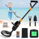 Kids Metal Detector, Potuem Lightweight Metal Detectors kids with LCD Display and Waterproof Search Coil, High Sensitivity Metal Detector for Kids with Rake, Shovel and Bags for Treasure Seeking