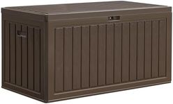 YITAHOME 90 Gallon Double-Wall Deck Box with Side Handles, Outdoor Large Storage for Patio Furniture Cushions, Garden Pool Accessories, Water Resistant & Lockable