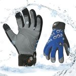 Vgo... 1 Pair Cold Weather Work Gloves Men, Goat Leather Gardening Gloves,Light Duty Mechanic Gloves(Blue,Size XL,GA9604F)