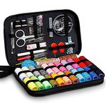 ELEPHANTBOAT® 98 PCS Sewing Kit, Portable Sewing kit Box Sewing Supplies Accessories with 24Pcs Thread Spools, Scissors, Thread Needles ,Tape Measure for DIY, Adults,Beginners,Emergency,Travel,Home