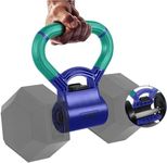 Yes4All Kettlebell Grip - Kettle Grip New Version - Kettle Grip Handle to Convert Dumbbells into Kettlebells for Workouts, Teal/ Mint Purple