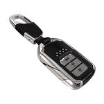 Kwak's Honda ABS Key Case Car Key Cover Fit for Honda CRV CRIDER JADE XRV VEZEL ODYSSEY ACCORD CIVIC 2/3/4 Button Smart Remote Control Key Holder with Short Buckle(smart-black)