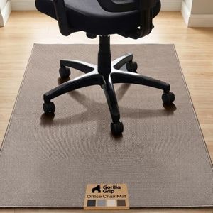 GORILLA GRIP Office Chair Mat for Hard Floors, Under Desk Rug, 46x34 Brown