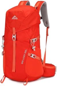 JIDIZHE 32L Hiking Backpack with Internal Frame & Rain Cover, Lightweight Backpacking Pack with Adjustable Chest Strap, Breathable Daypack for Hiking, Camping, Trekking, Travel, Men & Women(32L,Red)