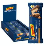 Powerbar 30% Protein Plus Vanilla-Caramel Crisp 15 x 55 g - High Protein Bar + Whey and Casein Protein