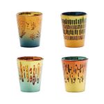 Artland - Fiesta Shot Glasses - Colourful & Eclectic - Cocktail Glasses Set - Handmade Glassware - Made in the UK - Set of 4