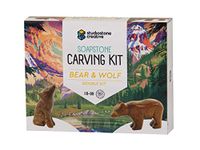 Bear and Wolf Studiostone Creative Soapstone Sculpture Carving DIY Arts and Crafts Kit for Kids Adults