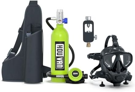 HOUVAN H400 Mini Scuba Tank 1.0L Scuba Tank Up to 20 Minutes Underwater Breathing Portable Diving Tank with On-Off Valve Reusable Pony Bottle for Underwater Exploration Emergency/Recreation,C-G