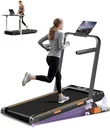 16% Incline Walking Pad Treadmills for Home Small, 4-in-1 Under Desk Treadmill with Handles, Foldable Treadmill with 2.5 HP Quiet Brushless, 330 LBS Capacity