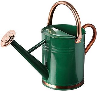 Gardman 8327 Hunter Green Galvanized Steel Watering Can with Copper Accents, 1-Gallon