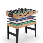 FCOUMY 4 in 1 Multi Sports Game Table,Combo Game Table for Kids Pool Table, Foosball Table,Table Tennis Table,Air Hockey with All Accessory Great Gift for Kids (4ft, 1.2m)