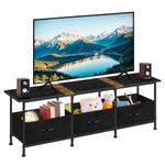 ETEL Small TV Stand for Living Room Entertainment Center with Storage TV Consoles Tables with Fabric Dressers for Bedroom, 50/55/60 inch Television