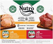 NUTRO Natural Choice Adult Wet Dog Food Paté Grain Free, 6 Tender Beef, Sweet Potato & Carrot Recipe, 6 Slow Cooked Chicken, Potato, Carrot & Pea Recipe, 12x100g Trays