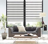 TANZUOER Zebra Roller Blinds Dual Layer Roller Shades Light Filtering Day and Night Blinds, Height 150cm