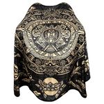 Pelocapa Barber Cape for Men, Haircut Cape with Snap Closures, Professional Salon Cutting Cape, Large Waterproof Hairdressing Cape Gown Apron for Hairstylist- 63”× 56” (Mayan Pattern)