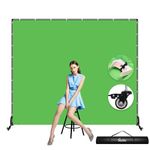 Shirtal 7x6.5ft Green Screen Backdrop Kit,Movable Backdrop Stand with Wheels and Greenscreen Background for Video Recording,Streaming.