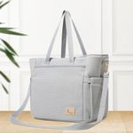 R for Rabbit Caramello Tote Baby Diaper Bag with Changing Mat for Mother, Waterproof, Large Capacity Multifunctional Maternity Hand Bag for Travel Nursing Sling Bag for Moms (Grey)