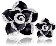 350buy 3D Alloy rhinestone crystal Camellia or Bow DIY Mobile Phone Case Decoration Black