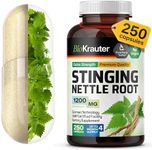 BIO KRAUTER Stinging Nettle Capsules 1200 mg - 250 Natural Urinary Tract & Overall Support Caps - Nettle Root Powder (Urtica Dioica) - Non GMO