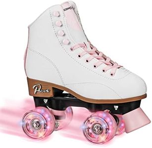 Pacer Comet Hightop Youth Skate with Light Up Wheels White/Pink Size Youth 4
