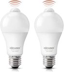 DiCUNO Motion Sensor Light Bulbs, PIR Motion Detector E27 Bulb, Daylight White 5000K, 12W (100W Equivalent) 1100LM, A19, Sensor LED Bulbs for Porch, Patio, Security Lighting, Pack of 2