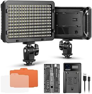 Neewer Dimmable 176 LED Video Light 5600K on Camera Light Panel with 2600mah Battery and USB Charger for Canon, Nikon, Pentax, Panasonic, Sony, and Other Digital SLR Cameras for Photography