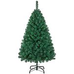 Yaheetech 4ft Artificial Christmas Tree Hinged Spruce Xmas Decorative Tree Holiday Decorations with Foldable Stand Green