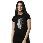 Enamor Essentials Short Sleeve Round Neck Slim Fit Stretch Cotton Tshirt for Womens-E147 (E147_Jet Black_L)