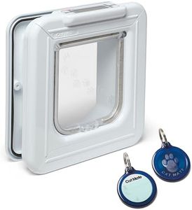 Cat Mate Elite I.D. Disc Cat Door with Timer Control, LCD Display, 4-Way Locking Options, Durable Polymer Construction -White