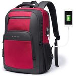 Red Lemon Swiss Cut Design 15.6 Inch Smart Laptop Backpack Bag With USB Charging Port, Anti Theft Pocket and Accessories Organiser for Men Women Boys Girls (RED)