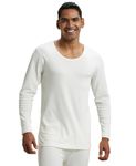 Jockey 2401 Men's Super Combed Cotton Rich Full Sleeve Thermal Undershirt with Stay Warm Technology_Off White_XL