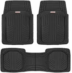 Motor Trend FlexToughXL Floor Mats for Cars Full Set, All-Weather Rubber Automotive Floor Mats, Waterproof Heavy Duty Car Mats, Flexible Floor Liners for Car Truck Van SUV, Car Floor Mats (Black)