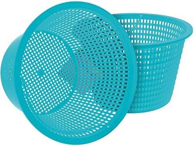 U.S. Pool Supply Swimming Pool Teal Blue Plastic Skimmer Replacement Basket (Set of 2) - Skim Remove Leaves and Debris - 8" Top, 5.5" Bottom, 5" Deep - Not Weighted