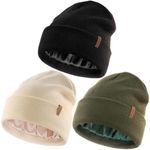 FURTALK Womens Winter Warm Satin Lined Beanie Hats Silk Lining Unisex Knit Slouchy Caps