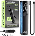 Woowind Ventus Pro Tyre Inflator Portable Air Compressor for Car, Bike, Motorcycle, SUV & Truck - Fast Car Pump, 150 PSI, Cordless & 12V DC, Auto Shut-Off, LED Display & Emergency Light