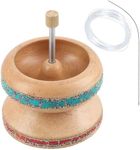 Bead Spinner for Jewelry Making - Necklace Bracelet Maker with Big Eye Beading Needle and 3 mtr Wire Pinewood Wooden Gifts - Turquoise & Red