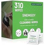 SNEMGOY 310 Count Lens Cleaning Wipes, Pre-Moistened & Individually Wrapped Glasses Wipes, Eye Glasses Cleaner for Eyeglasses, Camera Lens, Phone, Tablets & Computer Screen and Other Delicate Surfaces