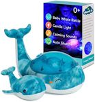 Cloud B Ocean Projector Nightlight with White Noise Soothing Sounds | Adjustable Settings and Auto-Shutoff | Tranquil Whale™ Family - Blue