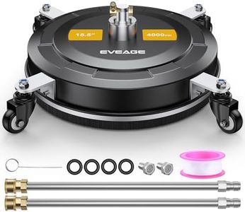 EVEAGE 15.5" Pressure Washer Surface Cleaner with 4 Wheels, Stainless Steel Power Washer Accessory for Driveways Patios Cleaning, 1/4" Quick Connector & 2 Extension Wand Attachments, 4000 PSI
