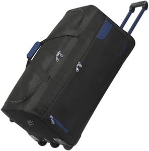 Rocklands® Lightweight Luggage Rolling Holdall Suitcase Wheeled Duffle Bag Cargo Sport Travel Bag RL501 (Navy/Black, Large - 32" (H84 x L42 x W40 cm))