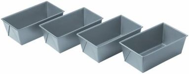 Chicago Metallic 59440 Commercial II Non-Stick Mini Loaf Pans, Set of 4,Gray