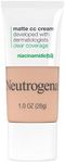 Neutrogena Clear Coverage Flawless Matte CC Cream, Full-Coverage Color Correcting Cream Face Makeup with Niacinamide (b3), Oil-, Fragrance-, Paraben- & Phthalate-Free, Barley Beige, 1 oz